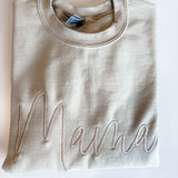 Mama Embroidered Sweatshirt | Tan