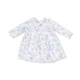 Baby Blue Floral Long Sleeve Peter Pan Collar Dress and Bloomer