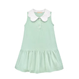 Aqua Dress with Scalloped Collar