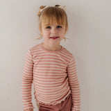 Lettuce Hem Tee - Misty Rose Stripe