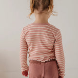 Lettuce Hem Tee - Misty Rose Stripe