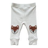 Patch Ribbed Leggings - Fox