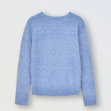 Blue Sweater with Iridescent Thread