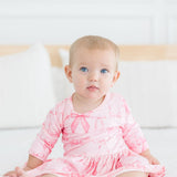 Blushing Bows 3/4 Sleeve Twirl Bodysuit
