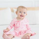 Blushing Bows 3/4 Sleeve Twirl Bodysuit