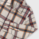 Boy Plaid Shirt - Wine Plaid