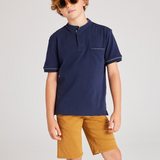 Boy Henley Navy Polo Shirt