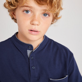 Boy Henley Navy Polo Shirt