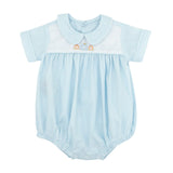 Blue Sawyer Bubble with Hand-embroidery - Pumpkins