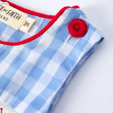 Summer Strawberry Embroidered Smocked Romper