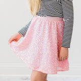 Bubblegum Pink Sequin Twirl Skort