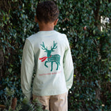 Long Sleeve Christmas Deer Graphic Tee