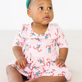 Candy Cane Cutie 3/4 Sleeve Twirl Bodysuit