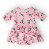 Candy Cane Cutie 3/4 Sleeve Twirl Bodysuit