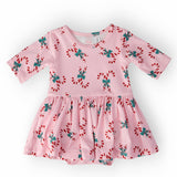 Candy Cane Cutie 3/4 Sleeve Twirl Bodysuit