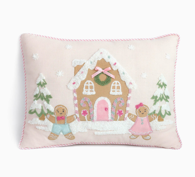 Candy Land Christmas Gingerbread Pillow
