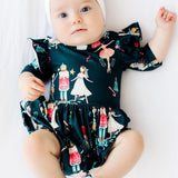Christmas Ballet 3/4 Sleeve Flutter Twirl Bodysuit