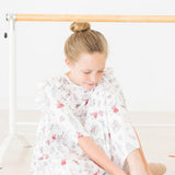 Clara's Christmas 3/4 Sleeve Ruffle Twirl Dress