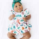 Classic Christmas 3/4 Sleeve Flutter Twirl Bodysuit