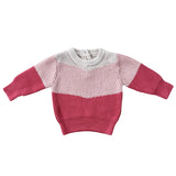 Pink Colorblock Knit Sweater
