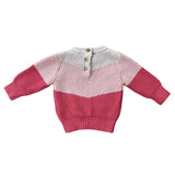 Pink Colorblock Knit Sweater