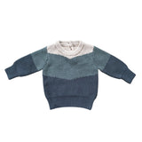 Blue Colorblock Knit Sweater