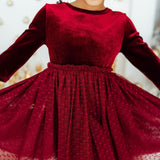 Cranberry Velvet Tutu Dress