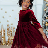 Cranberry Velvet Tutu Dress
