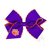 Embroidered Moonstitch Bow - Clemson