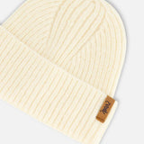 Baby Knit Hat With Strings- Whisper White