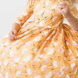 Dandelions in Fall 3/4 Sleeve Pocket Twirl Dress