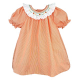 Dress with Smocked Collar and Pumpkins