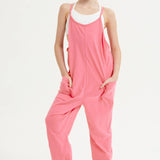 Drop Crotch Sleeveless Jumpsuit- Dusty Pink