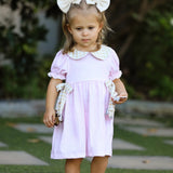 Pink Stripe Dress With Horse Side Ties