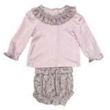 Rose Pink Floral Bloomer Set