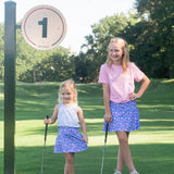 Girls' Tennis Twirl Skort with Built-In Compression Shorts — Azalea Blooms Print