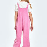 Pink Mineral Wash Wide Leg Overall