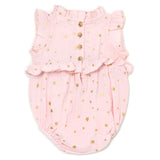 Gauze Lola Bubble - Mini Gold Stars - Pale Pink