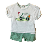 Gingham Applique Golf Cart Short Set