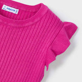 Girls Ribbed Knit Magenta