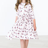 Happy Howl-oween 3/4 Sleeve Pocket Twirl Dress