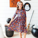 Haunted Garden 3/4 Sleeve Pocket Twirl Dress