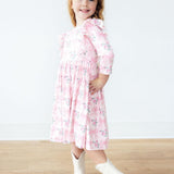 Heirloom Garden 3/4 Sleeve Ruffle Twirl Dress