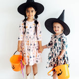 Hey Boo 3/4 Sleeve Pocket Twirl Dress