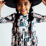 Hocus Purr-cus 3/4 Sleeve Pocket Twirl Dress