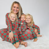 Holiday Plaid 2 Way Zipper Footie