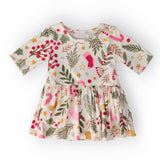 Holly Jolly Christmas 3/4 Sleeve Twirl Bodysuit