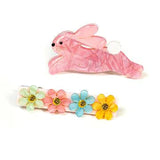 Hop Bunny Pink Alligator Clips