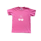 Tween Hot Pink Cherry Bow Tee