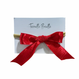 Red Satin Headband or Clip Bow